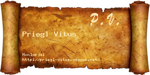 Priegl Vitus névjegykártya